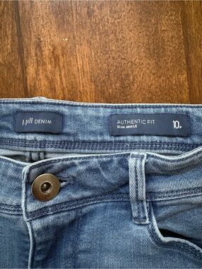 J. Jill Denim Authentic Fit Slim Ankle Jeans - Light Blue Wash